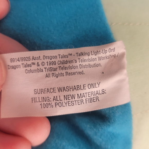 Vintage DRAGON TALES Plush 14" Talking By Playskool 1999 TESTED WORKS - Picture 9 of 9